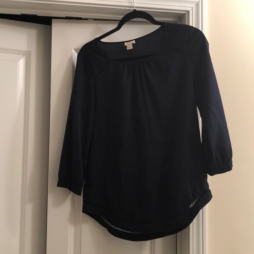 J Crew Factory navy blue blouse